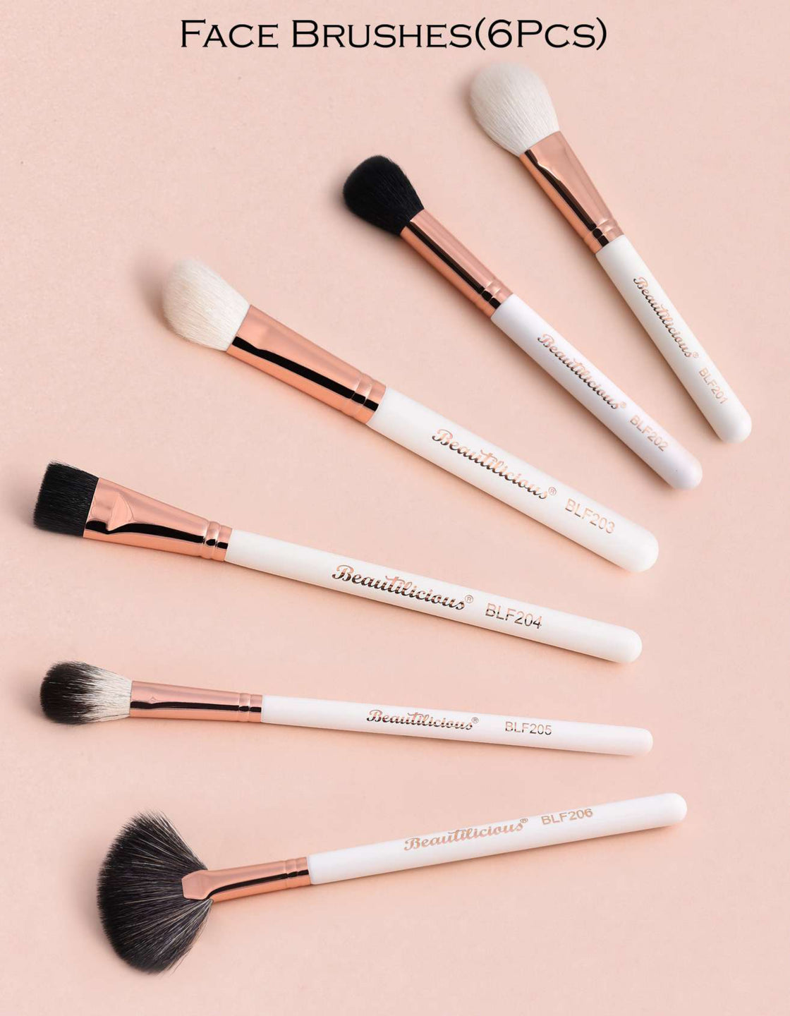 6 Piece Face Makeup Brush Set