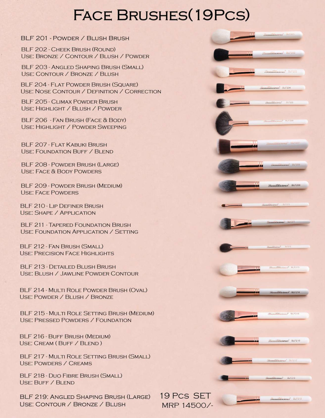 19 Piece Face Brush Set