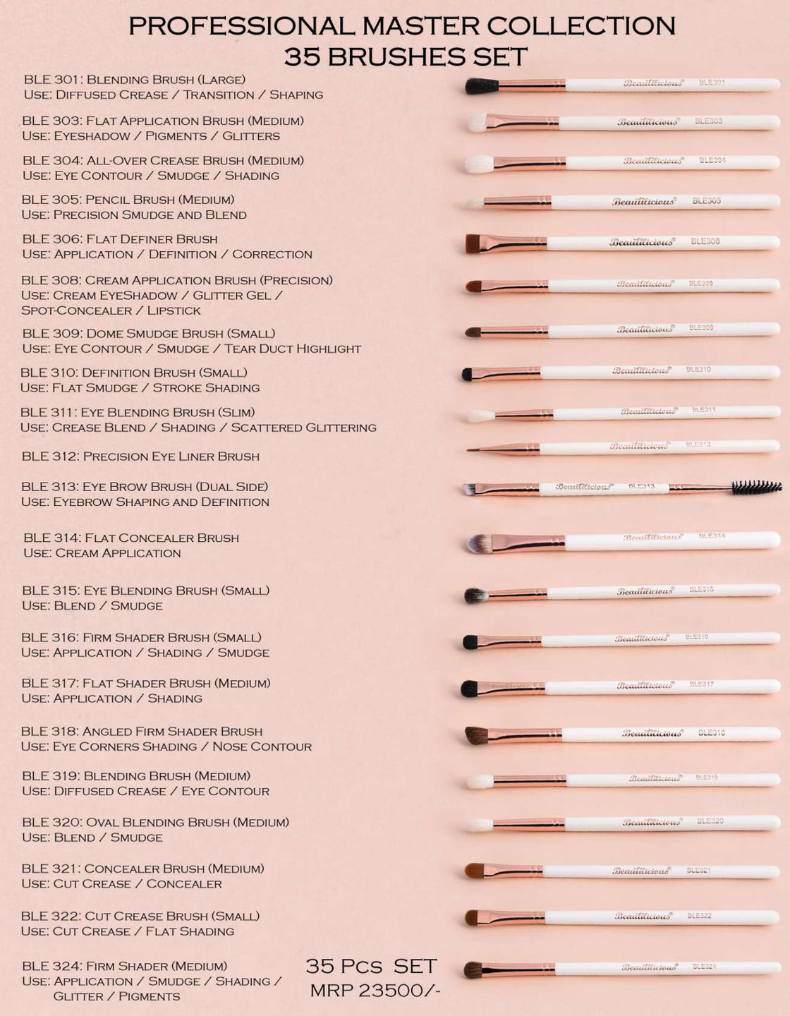 Elite Mastery Precision Brush Ensemble (35 Brush Set)